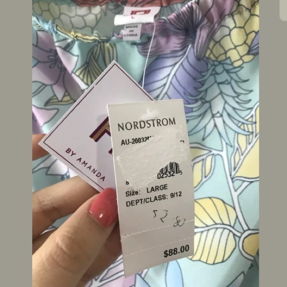 A by Amanda Elastic Off Shoulder Dress Ruffles L - Picture 7 of 8